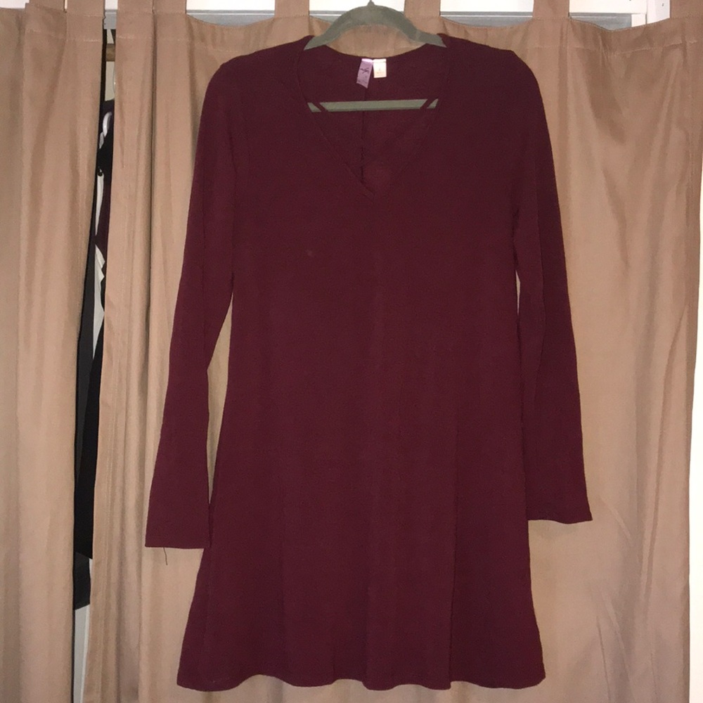 Burgundy swing dress